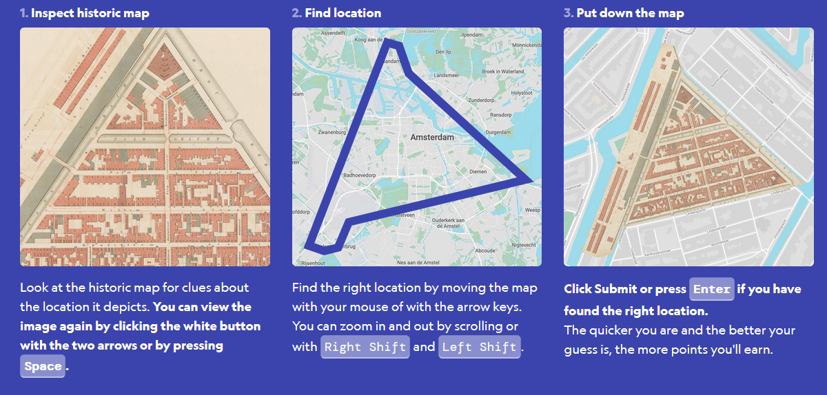 Screenshot of Allmaps Arcade instructions