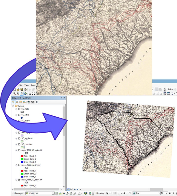 Overlaying a historic map in GIS